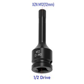 Skweawert 1/2" Drive M12(12mm) XZN Impact Triple Square Spline Bit Socket Metric 3" Length Cr-Mo Steel Air Drive Lengthen Screwdriver Socket Adapter Use with Impact Drivers or Ratchets