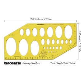 Traceease Geometric Drafting 35° Isometric Ellipse Template Drawing Stencil, Designing Template Measuring Ruler