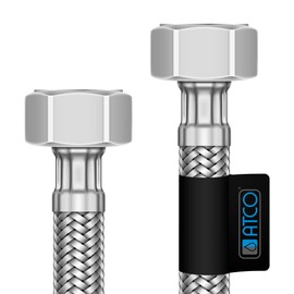 ATCO® Flexible Reinforced Hose Connection Hose Stainless Steel 1/2 Inch Female x 1/2 Inch Female Thread x 1/2 Inch Internal Thread x 60 cm
