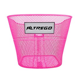 Piago Canasta Canastilla para Bicicleta de Acero Plastificado Varios Rodados y Colores (Rodado 26 - Rosa)
