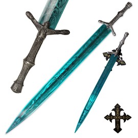 Heartcos 47" Bloodborne Ludwig Sword Full Metal Lengthen,Moonlight Cursed Holy Sword with Pegboard,for Cosplay,Diaplay