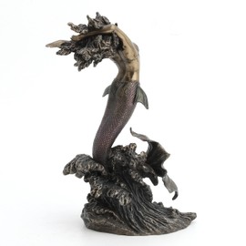 Veronese Design 10 5/8 Inch Yemaya Goddess of The Seas Cold Cast Resin Bronze Finish Santeria Sculpture