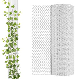 Downspout Rain Gutter Trellis, White Plastic Downspout Rain Gutter Trellis for Outdoor Climbing Garden Plants Flower and Vine, 118 Inch Tall X 12 Inch Wide