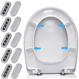 TEHAUX 10pcs Toilet Seat Gasket Bumper Pad for Raised Toilet Bowl Ring White Anti-Slip Gasket