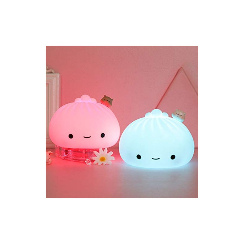 Jmlampee Silica Gel Pat Night Light LED Creative Bun Lamp