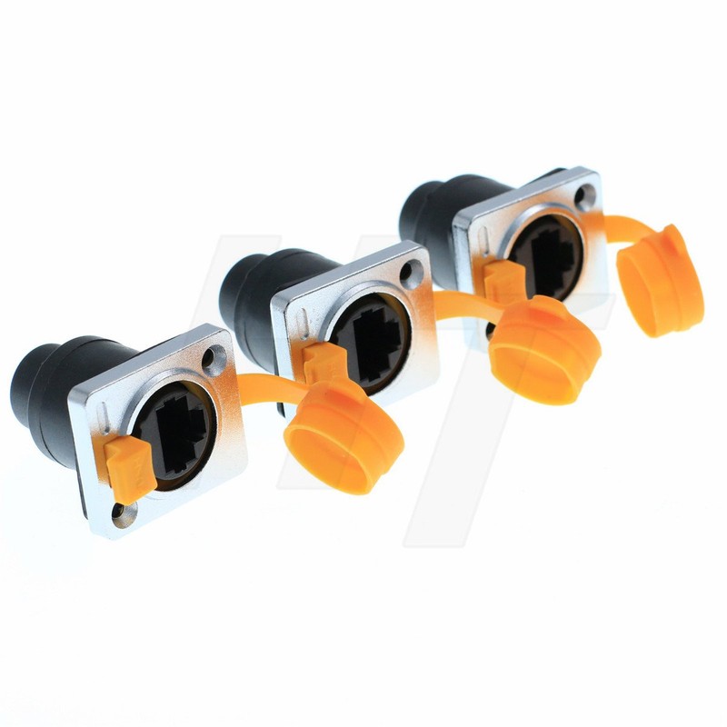 HangTon Panel Mount Waterproof RJ45 Connector Ethernet Network Cat5e Socket