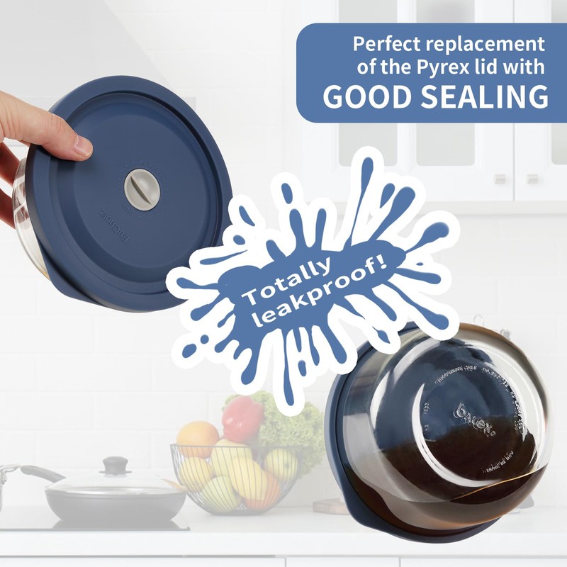 Replacement Lids for Pyrex 7200-PC 2 Cup, Silicone Round Storage