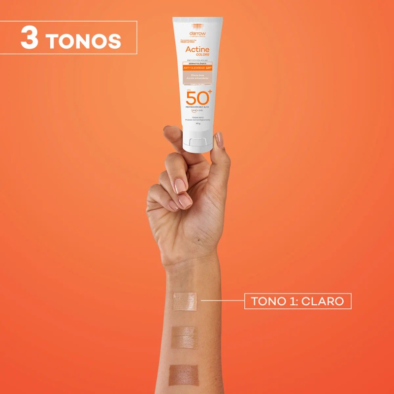 Protector Solar Dermatológico Facial Actine Colors Claro Fps50 40g Darrow
