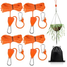 ueslwser 4 x 4 mm guy ropes with rope tensioner, 4 m reflective guy ropes, adjustable rope ratchet with hooks, tent cord, luminous camping cord for awning, washing line