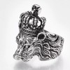 LZD Alloy Cuff Finger Ring Wide Ring Lion Antique Silver