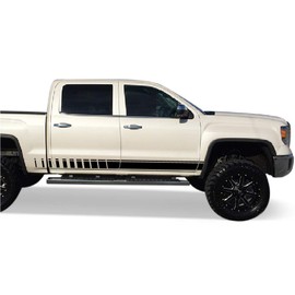 Pair of Decal Sticker Vinyl Side Racing Stripes Compatible with GMC Sierra fit All Models(2901B)