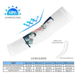 Xmkltbz 1 Pair Cooling Arm Sleeves, Unisex Warmer Spandex Sports Cover Uv Sun Protection for Cycling Golf Running M Print Floral Alphabet Monogrammed Rose Gold Letter L