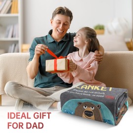 musaecoin Dad Gifts for Fathers Day, Dad Birthday Gifts, Blanket Gifts for Dad from Daughter or Son, Dad Present for Christmas, Thanksgiving, Fluffy Blanket for Dad, 50 x 60 in