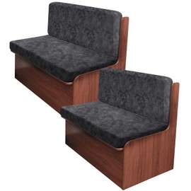 ANARACHON Leather Look RV Camper Dinette Cushion Covers, Washable RV Couch Cushion Covers Dinette Booth Seats Stretchable Camper Seat Covers (03 Dark Grey, 2 Sets)