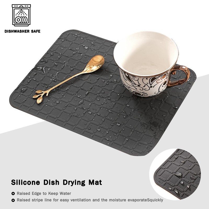 Silicone Dish Drying Mat Non Slip Heat Resistant Large Pad