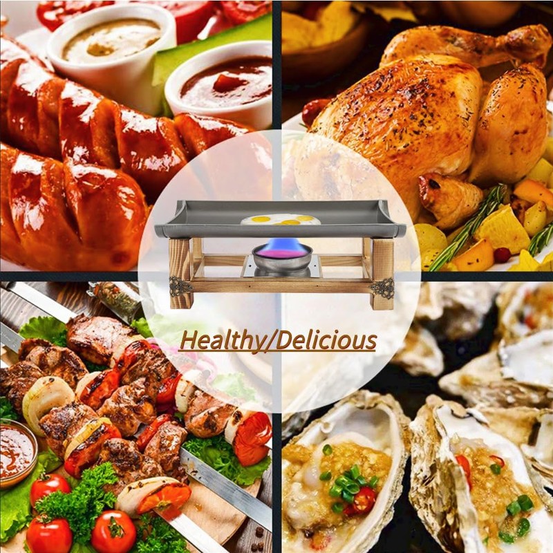 Alcohol Stove Grill Pan Non-Stick Ceramic Plate 30CM for Indoor