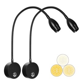 Adust Bedside Reading Light for Bed, Bed Wall Mounted Reading Light, 3W LED Touch Dimmable Brightness Minimalist Wall Headboard Reading Lamp, 3 Colour Temperature, 3000k, 4000k, 6000k