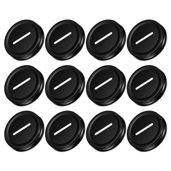 uxcell 24Pcs Coin Slot Bank Lid for Mason Jar, Regular