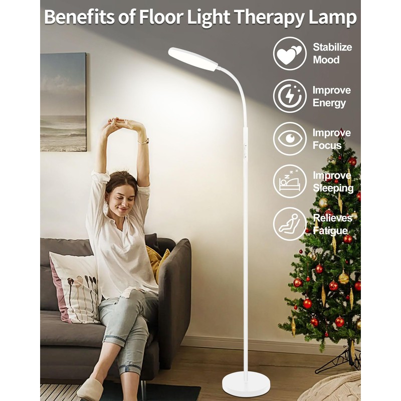 LanSuper Light Therapy Lamp, 10000 Lux UV-Free Happy Therapy Lamp,
