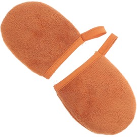 STOBAZA Manoplas de Felpa Marrón para Aplicar Loción y Masaje, 2 Piezas para Experiencia de Bronceado y Eliminación de Exceso de Crema Solar