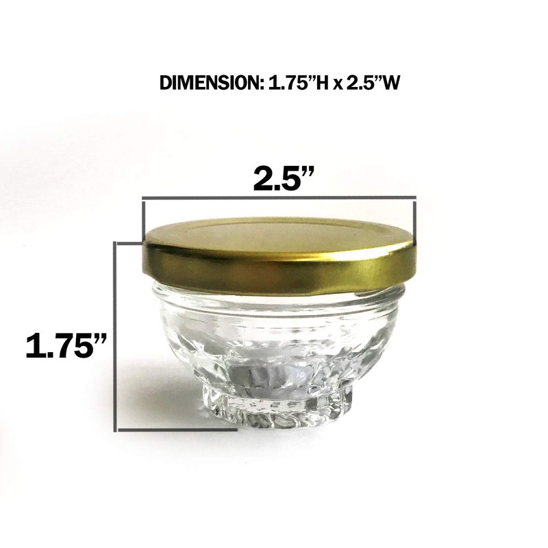 Caviar Line Small Mini Glass Jars With Tin Lids -