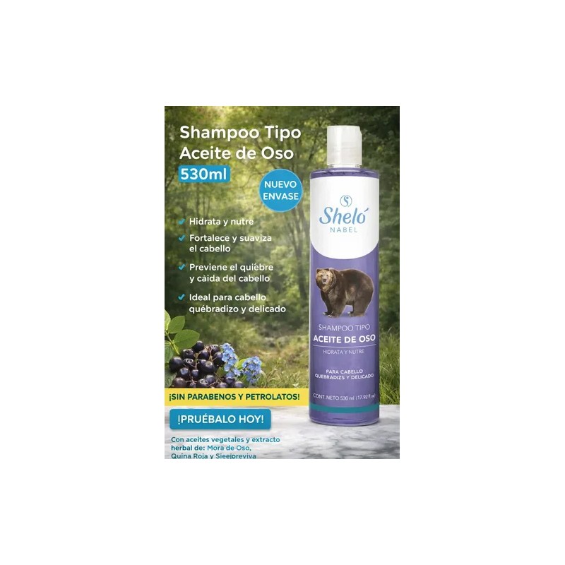 Shampoo Tipo Aceite De Oso 530ml Shelo Nabel