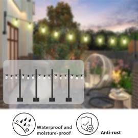 Ibcxbio 4 Pack String Light PolesHanging Light Poles for Outdoor String Lights Meta