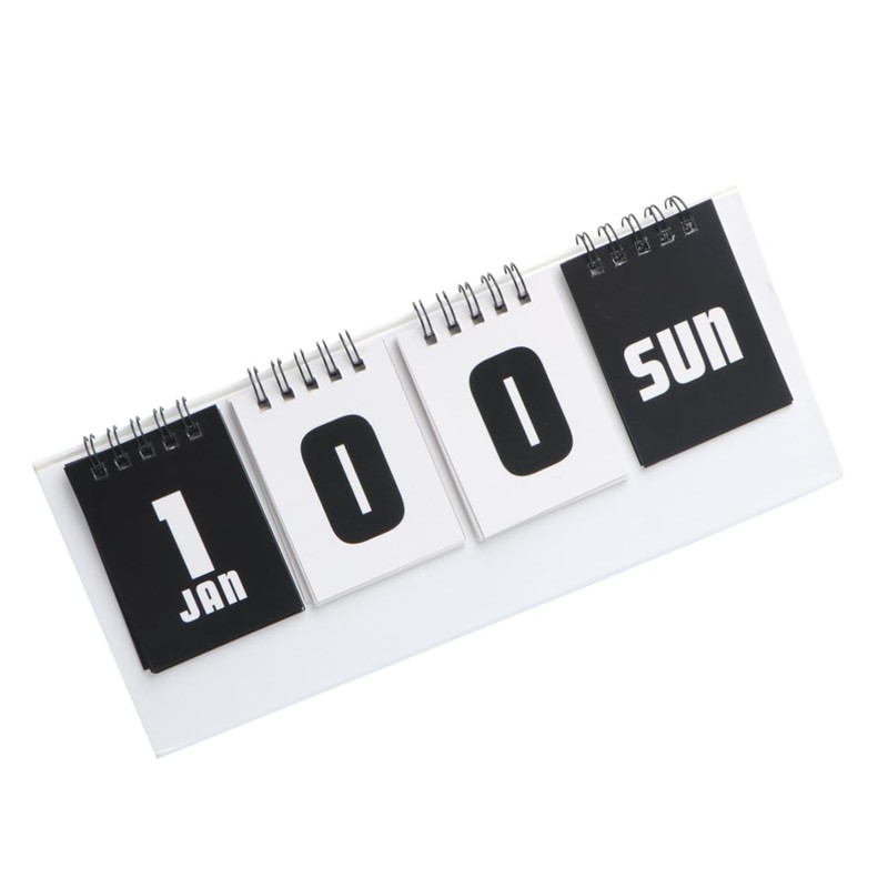 COHEALI 3pcs White Modern Desk Calendar Reversible Design Countdown Calendar