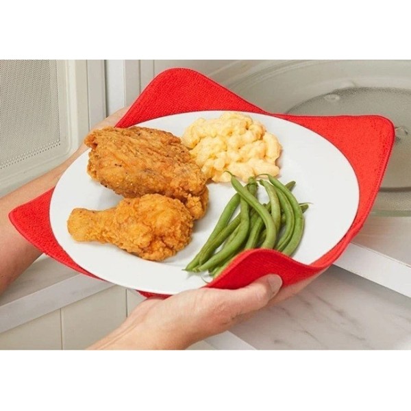 Unbranded Set of 2 Red Microwave Plate Huggers Multipurpose Potholder
