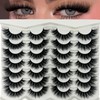 VOCOAK Mink Lashes Wispy Fluffy Cat Eye Strip Lashes Pack