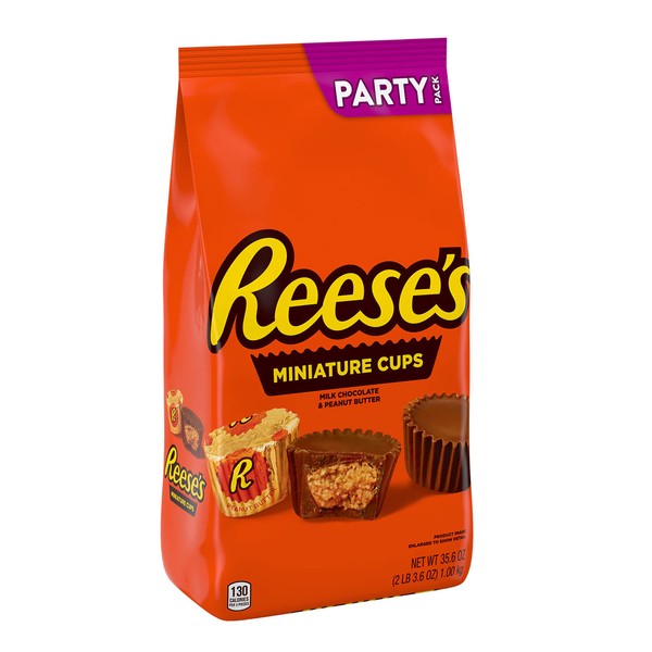 REESE'S Miniatures Milk Chocolate and Peanut Butter Bite Size, Easter, Cups Candy Bulk Party Pack, 35.6 oz