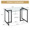 FurnitureR Glass Dining Table 55.1 Inch, Modern Elegant Rectangular Multipurpose