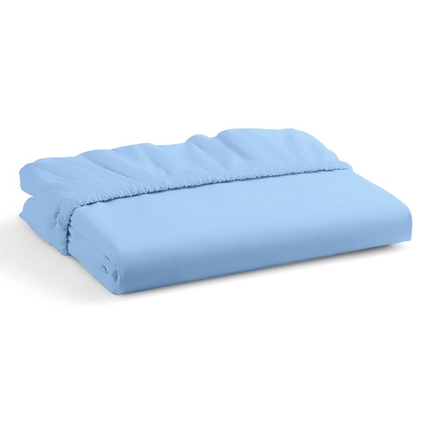 Fitted bed Sheet 40CM Extra Deep Sky Blue Single Bed