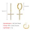 14K Gold Plated Cross Earrings for Women Men, CZ Cross