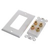 Cmple Banana Plug Speaker Wall Plate, 2-Speaker White Decora Style