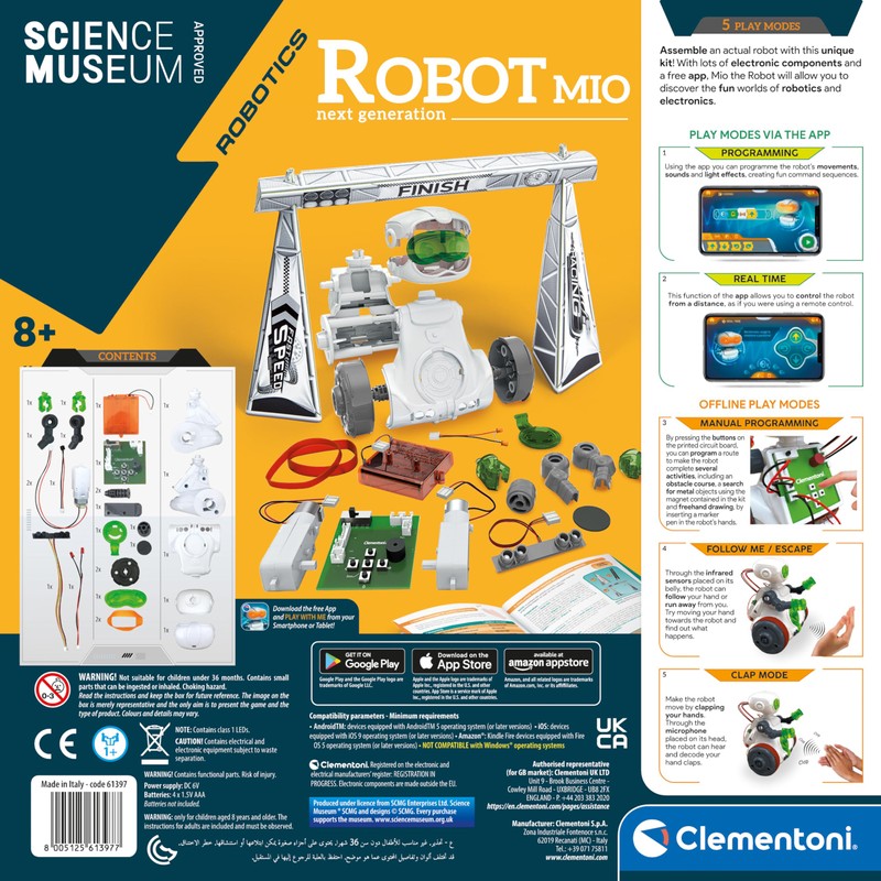 Clementoni- Robot Science Museum Mio: Programmable Interactive Robot STEM Building