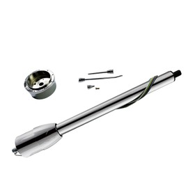 IBESTWOLF Chrome 30" Tilt Manual Steering Column GM with 9 Hole Adapter No Key Floor Shift Hot Rod