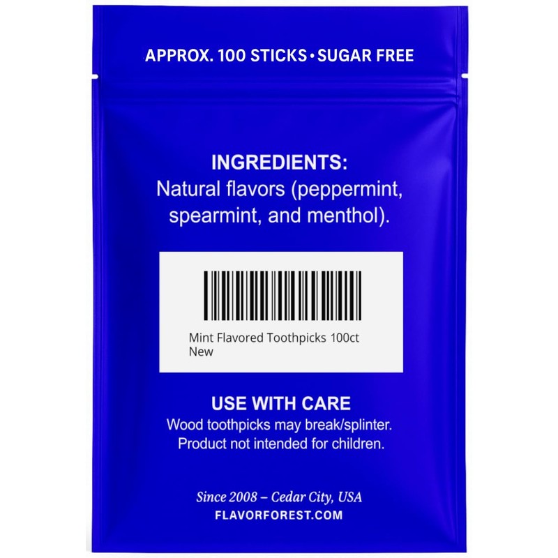 Mint Flavored Toothpicks (Flat Shape) 100ct