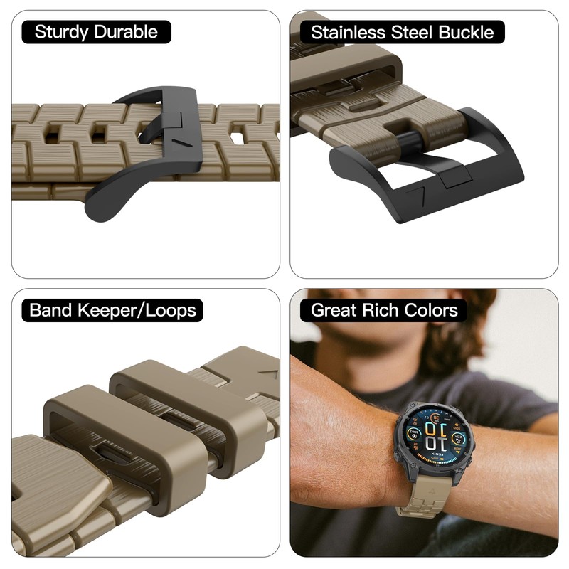 OVERSTEP Watch Band for Garmin Fenix 9/8 47mm/Fenix 7/Fenix 6/Fenix