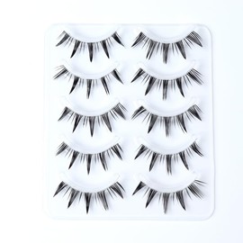 False Eyelashes, Natural Eyelashes, Short Eyelashes, Top Eyelashes, Popular, Handmade False Eyelashes, Actress Eyelashes, Thin Makeup, Lifestyle Makeup, 5 Pairs (M10)
