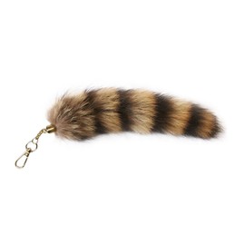 Unbranded Raccoon Fur Tail Keychain Pendant Furry Phone Car Pendant Handbag Girl Keychain - 28cm