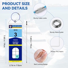 CPCOIN Luggage Tags for Suitcases 3 Pack Cruise Luggage Tags for Royal Caribbean & Celebrity Waterproof Reusable Cruise Ships Essentials Sturdy Clear Cruise Must Haves