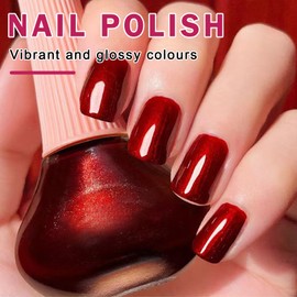 QIUFSSE Wine Red Nail Polish Quick Dry Nail Polish,Burgundy Nail Polish for Nail Art Varnish,Vegan Fingernail Polish for Women Girls,0.41 fl oz (09 Wine Red)