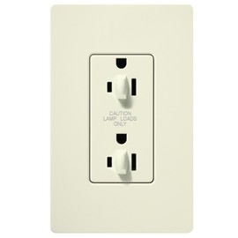 Lutron SCR-15-DDTR-BI Satin Colors 15-Amp Dual Dimmable Tamper Resistant Receptacle, Biscuit
