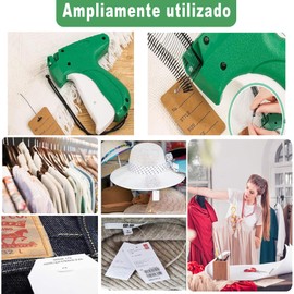 FYQOAN Pistola Etiquetadora de Ropa，Pistola para Etiquetar Ropa， Kit de Pistola de Etiquetado， Adecuada para Almacén de Supermercado Doméstico (5 Agujas de Metal, 2000 Púas)