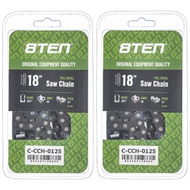 8TEN Full Chisel Chainsaw Chain 18 Inch .063 3/8 Pitch 66DL For Stihl MS260 MS660 MS360 MS390 MS440 MS460 (2 Pack)