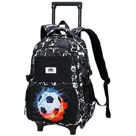 Bluboon Rolling Backpack with Wheels Kids Backpack for Boys Teens Wheeled Bookbag Kids Luggage Travel Hiking (Camouflage Black 9)