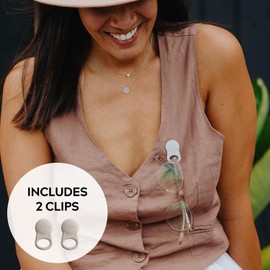 SPEX Clips para anteojos (paquete de 2) – Soporte magnético para anteojos para ropa Alternativa de correa para anteojos, soporte para tarjetas de identificación.