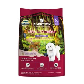 Addiction Viva La Venison All Life Stages Small Breed Grain-Free Premium Venison Dry Dog Food Crafted in New Zealand - 3.3 lbs. Grain-Free/Gluten-Free Kibbles for Small Dogs