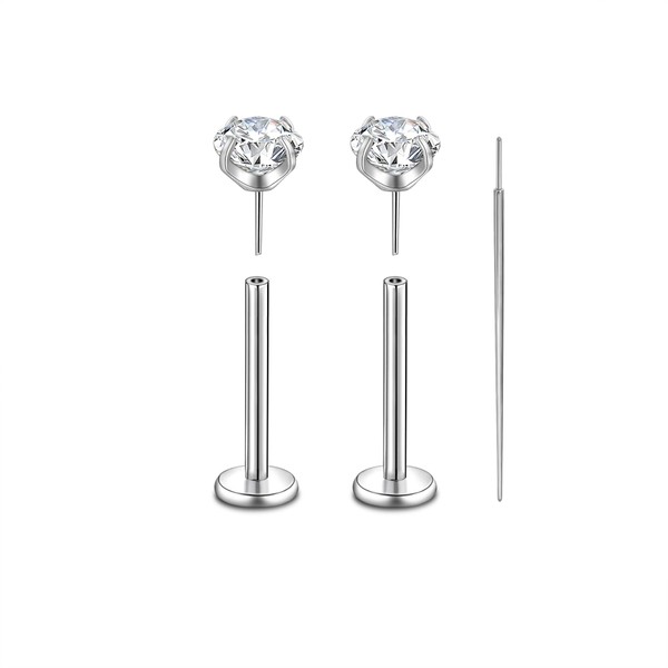 Candyfancy G23 Titanium Piercing Stud 16G/18G/20G Lip Piercing Tragus Helix